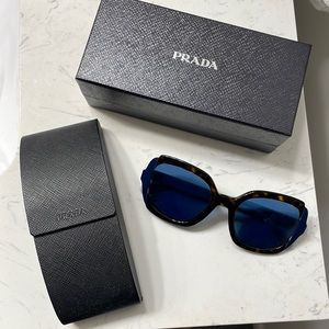 Prada blue and tortoise shell sunglasses